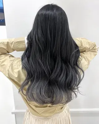 ロング カラー 🖤顔まわり 盛れヘア⟡アズサ🖤のヘアスタイル