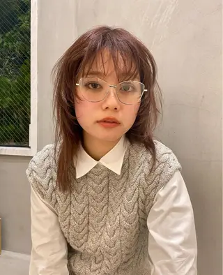 ミディアム 捺葵 @72tomi__のヘアスタイル