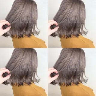 ミディアム カラー 韓国レイヤーカット/ ダブルカラーのヘアスタイル