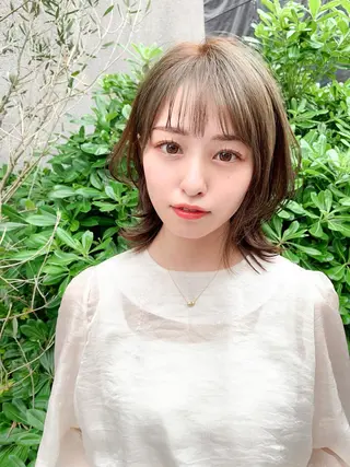 ミディアム カラー パーマ 大人かわいい💍🤍 ボブ/ショートボブのヘアスタイル