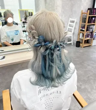 セミロング ヘアアレンジ 𝐠𝐢𝐫𝐥𝐲 𝐦𝐨𝐝𝐞🖤のヘアスタイル