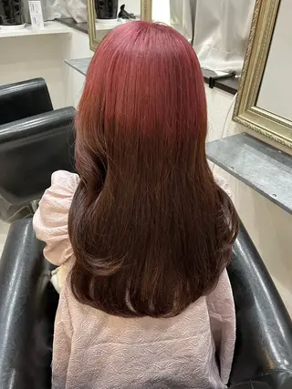 ロング カラー ユナ🎀レイヤー /韓国/ハイトーンのヘアスタイル