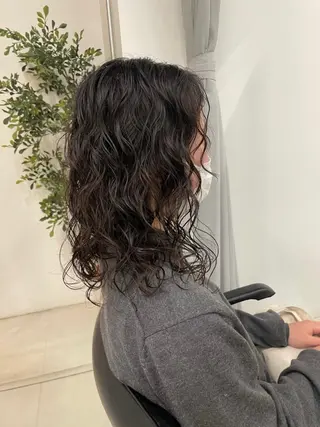 ミディアム カラー パーマ キッズ オトナヘア🌸 harukaのヘアスタイル