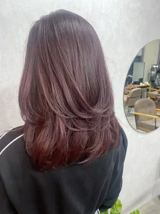 セミロング カラー AIRI layer cut hairのヘアスタイル