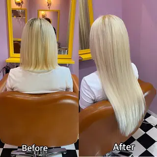 ロング シール＋ちび編み込み エクステ梅田🐨のヘアスタイル