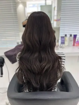 ロング カラー ブリーチなし透明感 ×縮毛矯正🤍ユウのヘアスタイル