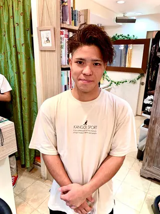 ショート カラー パーマ メンズ nishimura makotoのヘアスタイル