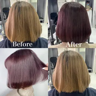 ショート カラー 髪質改善×矯正🫧 韓国ヘアasamiのヘアスタイル