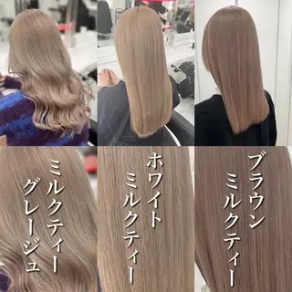 ロング 艶感ミルクティー🤍 色落ち綺麗🤍ともやのヘアスタイル