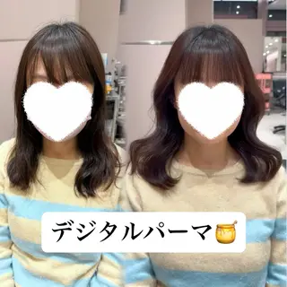 ミディアム パーマ 内田 志乃のヘアスタイル