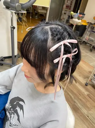 ショート ヘアアレンジ イツキ🌕デザインカ ラー🥨髪質改善🫧のヘアスタイル