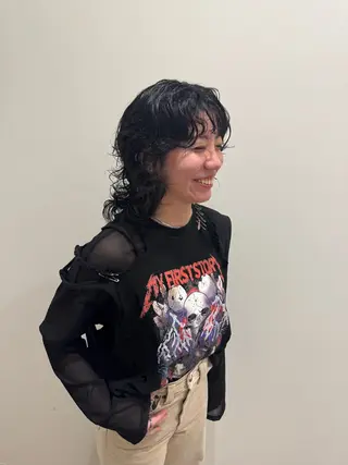 ミディアム カラー パーマ 心斎橋 美髪職人　近江のヘアスタイル