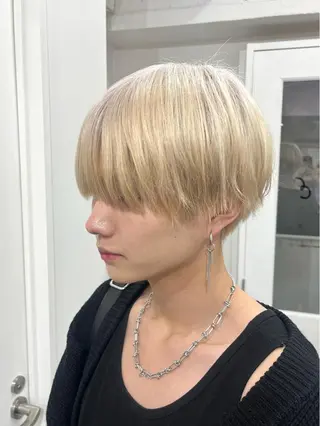 ショート カラー メンズ ♱地雷カラー♱ウルフ ♱ 藍衣 ♱のヘアスタイル