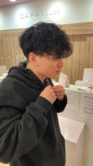 パーマ メンズ 安田 朱由のヘアスタイル