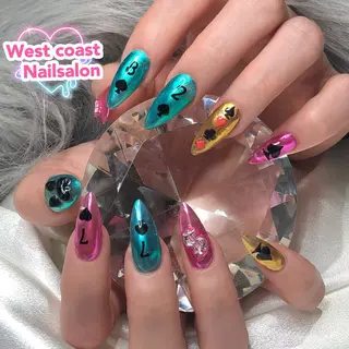 ネイル リボン、ガーリー パーツ放題専門店のネイルデザイン