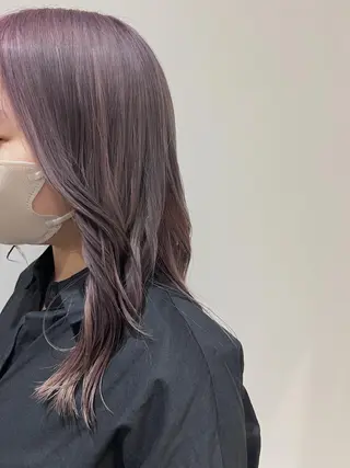 ミディアム カラー 暗髪カラー🫐パーマ おくだりんかのヘアスタイル