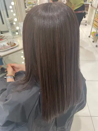 セミロング ちぐさ/暖色/ ワンカラー🤍のヘアスタイル