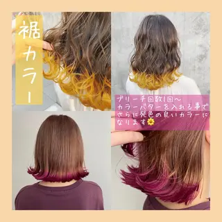 ミディアム カラー ヘアアレンジ 韓国レイヤーカット/ 儚げカラーチナツのヘアスタイル