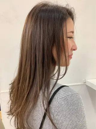 ロング カラー パーマ 髪質改善/縮毛矯正 /ブリーチ矯正/岡部のヘアスタイル