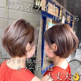 ショート 低ダメ高明度 低ダメ高明度ハイトンのヘアスタイル