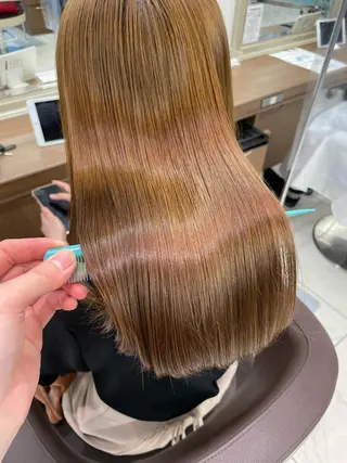 セミロング カラー パーマ 福島成美/髪質改善 縮毛矯正/カラーのヘアスタイル