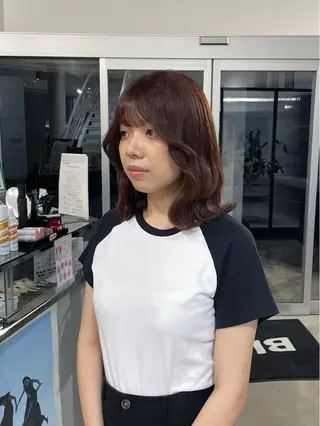 ミディアム カラー 韓国ヘア/透明感カラ ー/メンズレディースのヘアスタイル