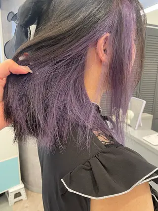 セミロング ♡似合わせハイトーン ♡maiのヘアスタイル