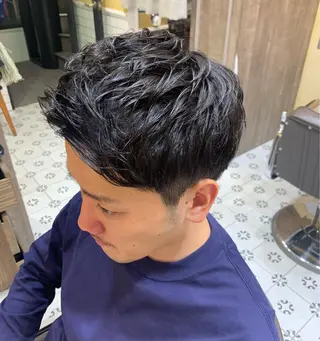 ショート パーマ メンズ ‪🌿パーマ大好評 メンズヘア🌿ワタルのヘアスタイル