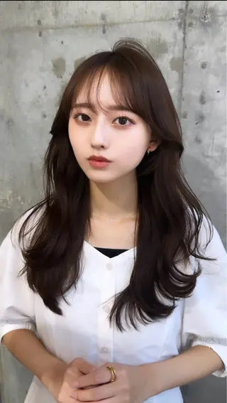 セミロング カラー 髪質改善/韓国ヘア レイヤー/新宿/ロミのヘアスタイル