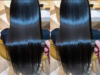 カラー ゆらんちょ/ブリーチ 無w/縮毛矯正/暖色のヘアスタイル