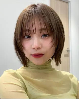 ショート カラー unami shibuya所属・ren ボブロブ/ミディアムのヘアスタイル