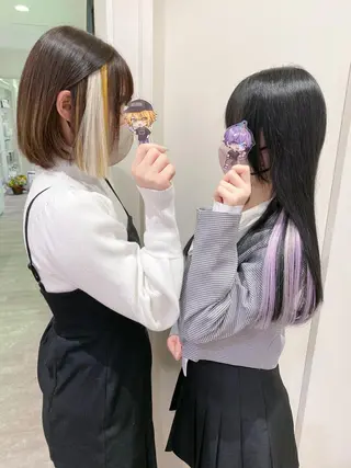 セミロング 横浜🍒ルーツカラー エクステ／RIEのヘアスタイル