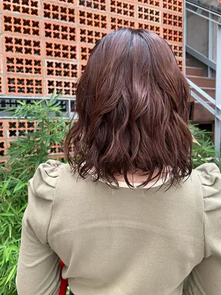 ミディアム パーマ ボブパーマコテ巻き風 パーマNo1深江秀平のヘアスタイル