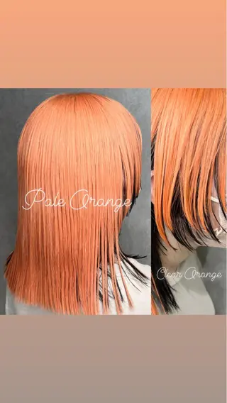 セミロング カラー mimiiy梅田 中崎町ハイトーンのヘアスタイル