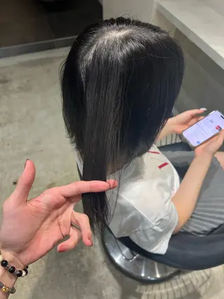 ミディアム 名古屋/落ちる黒 黒染め落としのヘアスタイル