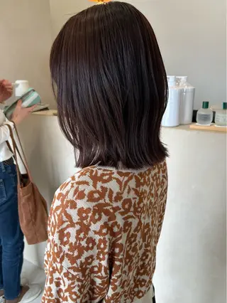 ミディアム カラー レイヤー/韓国ヘア 杉浦結梨のヘアスタイル