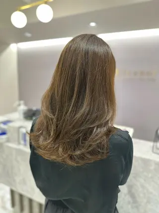 セミロング カラー 韓国レイヤー✨ yasuko銀座のヘアスタイル