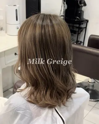 セミロング カラー 透明感カラー/ 藤原リックのヘアスタイル