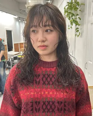 ロング パーマ レイヤーボブ/ 艶カラー/サナ🌼のヘアスタイル