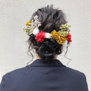 ミディアム ヘアアレンジ ツキノキ ミナのヘアスタイル