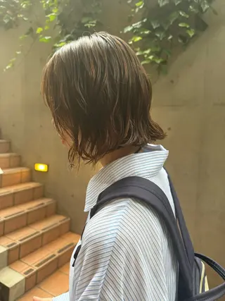 ショート コテ巻き風/ボブ パーマ🌼杉田 萌恵のヘアスタイル