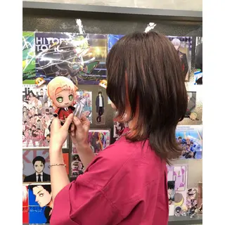 ミディアム カラー 推しカラー✨ オタク美容師ユウカのヘアスタイル
