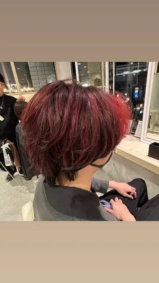 ミディアム カラー メンズ 大谷 優馬のヘアスタイル