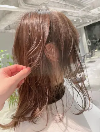 ミディアム 美髪矯正/艶カラー ボブ/栄/鐘ヶ江純也のヘアスタイル