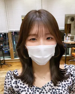 ミディアム カラー On所属・顔まわりカット🌟 くびれヘア/寺門遥輝のヘアスタイル
