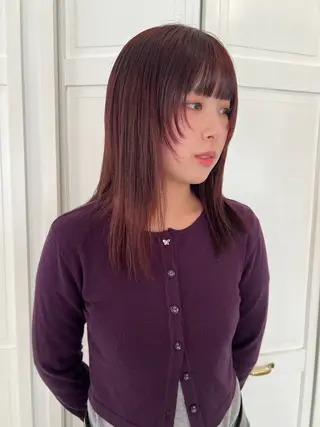 カラー ブリーチカラー🎀 韓国風/寺門美優のヘアスタイル