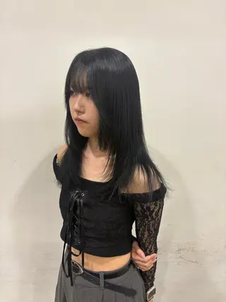 ロング フェザーパーマ🪶 シャドウ/ジュンエイのヘアスタイル