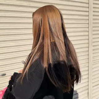 ロング 艶カラー×デザイン カラー特化/値賀大樹のヘアスタイル