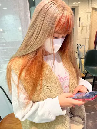 ロング カラー Rei/ 縮毛矯正/ ハイライトカラー募集のヘアスタイル