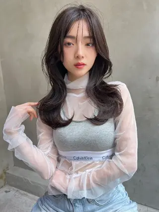 ロング カラー ヘアアレンジ 【韓国ヘア】 人気No.1/ユウキのヘアスタイル